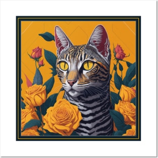 Egyptian mau. Style vector (yellow version 2 egyptian mau) Posters and Art